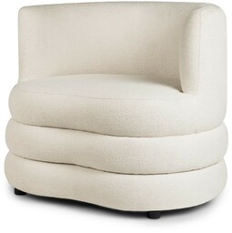 FOTEL WYPOCZYNKOWY w designerskim stylu, kremowa tapicerka, wygodne,