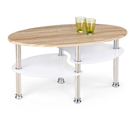 Stolik kawowy owalny dąb sonoma / biały mat