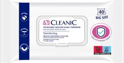 Cleanic, dezynfekujące chusteczki do rąk i powierzchni, 40