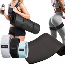 Zestaw Treningowy Mata Gumy Oporowe Do Ćwiczeń