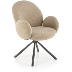 KRZESŁO obrotowe z podłokietnikami na czarnych, metalowych nogach,