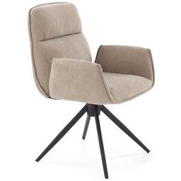 KRZESŁO obrotowe z podłokietnikami na czarnych, metalowych nogach,