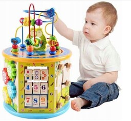 Drewniana Kostka Edukacyjna 8W1 Sorter  Drewniane Klocki