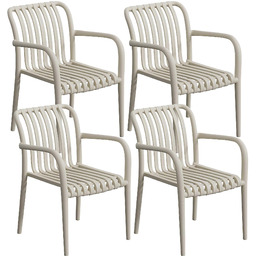 Zestaw 4 krzeseł ogrodowych Carisi - Beżowe