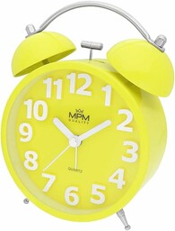 MPM Quality Designerski metalowy budzik w modnych kolorach,