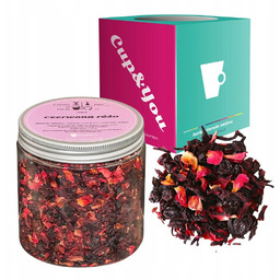 Herbata owocowa CZERWONA RÓŻA hibiskus rodzynki kwiat róży