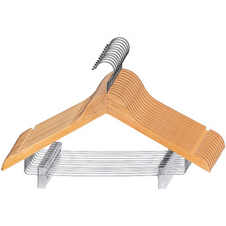 Wieszak drewniany z klipsami na ubrania 12 szt.