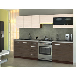 Zestaw mebli kuchennych akacja / dąb / wenge