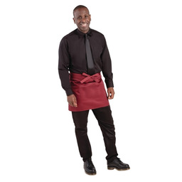 Whites Chefs Clothing Krótki fartuch bordowy I Whites