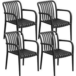 Zestaw 4 krzeseł ogrodowych Carisi - Czarne