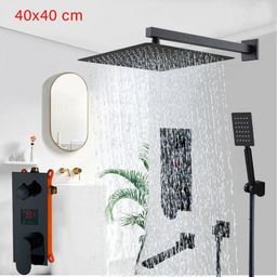 Zestaw prysznicowy podtynkowy z deszczownicą 40x40 cm cyfrowy