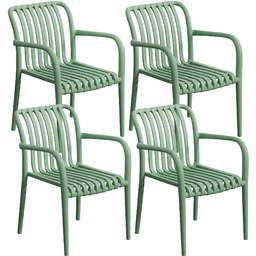 Zestaw 4 krzeseł ogrodowych Carisi - Zielone