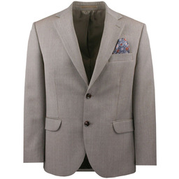 Wełniana, Taliowana Marynarka - MENSFIELD - Beżowa MARMNSD250249