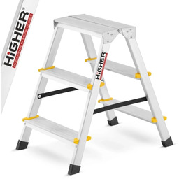 Drabina aluminiowa domowa dwustronna składana HIGHER 2x3 stopnie