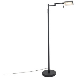 QAZQA Designerska lampa podłogowa czarna, w tym LED