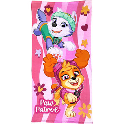 Różowy ręcznik kąpielowy Psi Patrol Everest i Skye