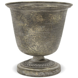 Donica osłonka doniczka wazon metalowy szary przecierany 18x18cm