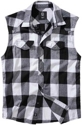 koszula CHECKSHIRT SLEEVELESS white/black-L