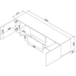 Szafka RTV beżowa mat 180 cm Eden