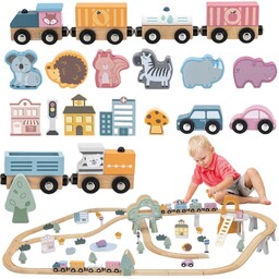 VIGA PolarB Drewniana kolejka dla dzieci Pociąg Tor