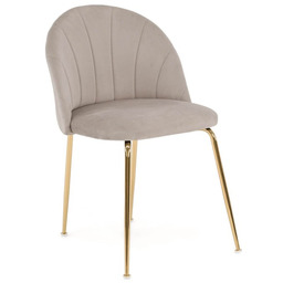 Krzesło tapicerowane DC-2139 ciemny beż, złote nogi