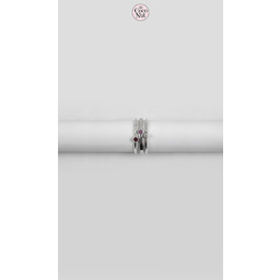 Pakamera Pierścionek TRIO topaz, rubin, turmalin - srebrne