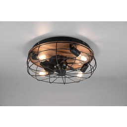Trondheim lampa sufitowa z wentylatorem i pilotem czarna/brązowa