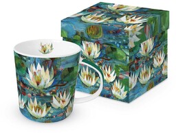 DUŻY KUBEK PORCELANOWY Nelumbo - Kwiaty Lotosu -