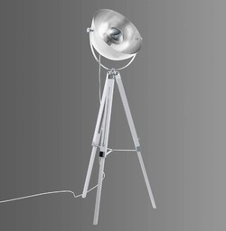 EGLO Lampa podłogowa Covaleda trójnóg biała/srebrna