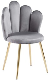 Krzesło Glamour muszelka DC-1800 szare #20, złote nogi