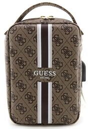 GUESS Torba na akcesoria 4G Printed Stripes Brązowy