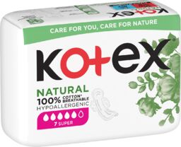 Kotex Natural Super, podpaski higieniczne, 7 sztuk