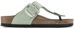 Klapki marki Birkenstock model GIZEH_BIG-BUCKLE. Kolor Zielony, Obuwie