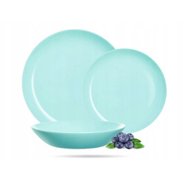 Serwis obiadowy dla 6 osób 18 elementów turkusowy