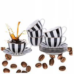 Zestaw Filiżanek Do Kawy Ze Spodkiem Klasyczny Serwis