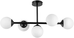 LAMPA WISZĄCA SUFITOWA PLAFON NOWOCZESNA CZARNA BIAŁE KULE
