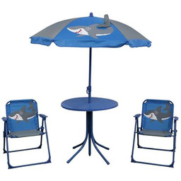 Komplet mebli rekin 2 x krzesełko, stół parasol