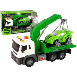 Ciężarówka Laweta Pomoc Drogowa Holownik 1:16 Zielona Dźwięk