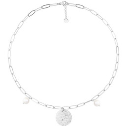 Łańcuchowy choker z zawieszką i perełkami damski naszyjnik