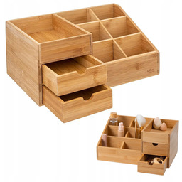 Organizer Bambusowy Pojemnik Na Kosmetyki Drobiazgi Biżuterię