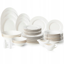 Serwis Obiadowy Porcelanowy 58EL Zestaw Talerzy Białych Porcelana