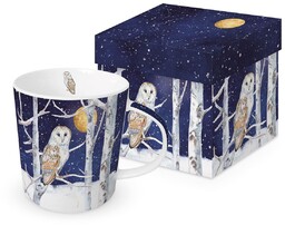 DUŻY PORCELANOWY KUBEK Winter Animals ZIMOWA SOWA -