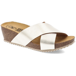 Złote Klapki Hee Eleganckie Obuwie Damskie