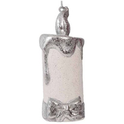 Bombka choinkowa Biała Świeca - 14 cm -