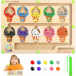 Magnetyczny Drewniany Labirynt Długopisem Gra Montessori Zabawka