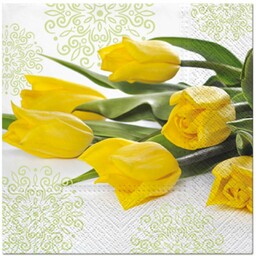 Serwetki Żółte tulipany - 33 cm - 20