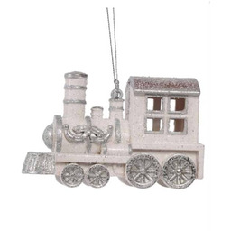 Bombka choinkowa Biała Ciuchcia - 12 cm -