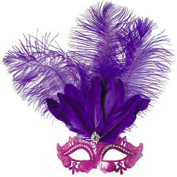 Maska karnawałowa wenecka Violetta fioletowa - 1 szt.