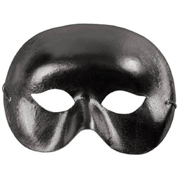 Maska karnawałowa wenecka metaliczna czarna - 1 szt.