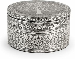 H&H Giaya drewniane i aluminiowe pudełko okrągłe, 12